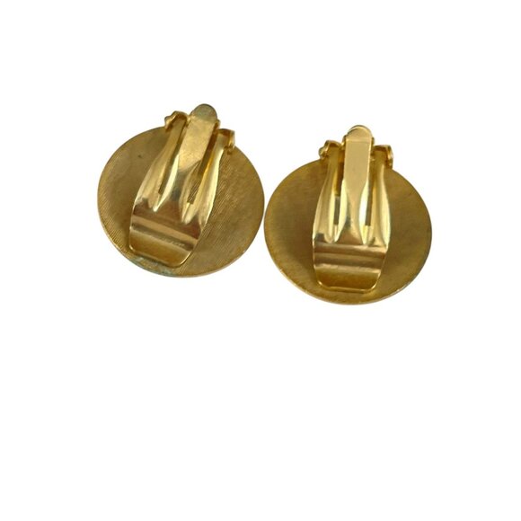 Vintage Black & Gold Starburst Clip-On Earrings Retro 90s 80s - Picture 5 of 7